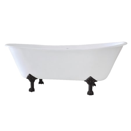 Aqua Eden 66.94 L, 29.13 W, White/Matte Black, Cast Iron VCT7D6728NH0
